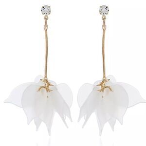 (H1) Long Flower Earrings